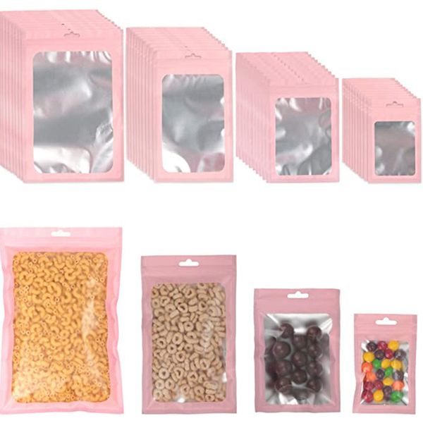 

mylar bags 100 шт. запах доступа сумки с ziplock и прозрачным окном для конфеты и пищевой упаковки, витамины и ювелирные изделия из пакетов