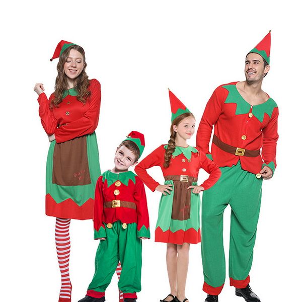 

2020 special occasions family christmas santa claus costume cosplay new year fancy dress clothes set family matching outfits, Blue