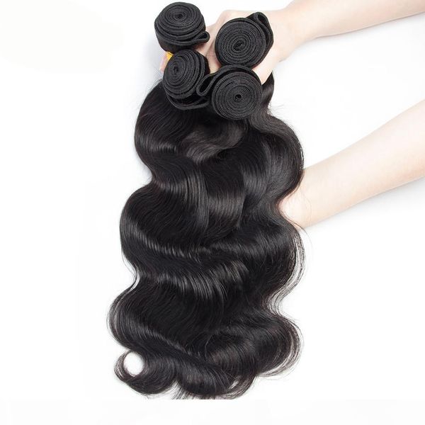

brazilian virgin hair weave body wave unprocessed human hair extensions grade 8a human hair bundles natural color, Black