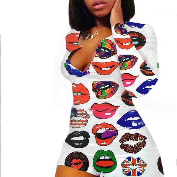 

skinny shorts jumpsuits woman clothes home clothing designer womens jumpsuits long sleeve v neck print rompers, Black;white