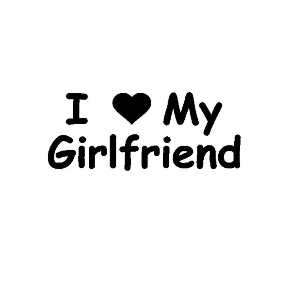 

15.5cm*6.2cm i love my girlfriend vinyl art characters car styling car sticker decal black silver c15-3048