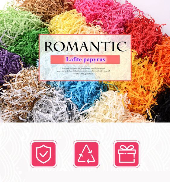 

our wholesale crumbs color raffia paper silk gift packaging filled with broken wrinkled paper multi-color optional