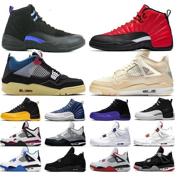 

4 sail баскетбол 4s обувь jumpman огонь красный неон 12 12s dark concord reverse грипп игры мужские кроссовки кроссовки спорт размер 40-47, Black
