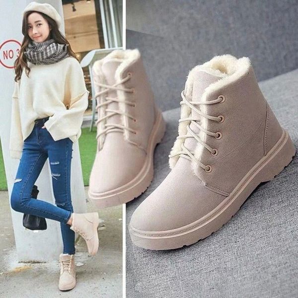 

women boots 2020 winter shoes woman snow boots large plush inside botas mujer waterproof australian female booties #gn81, Black
