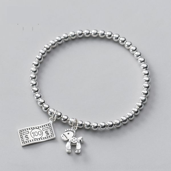 

oobnu c0381 silver sweet fresh excke dollar bead diy silver hand diy bracelet bracelet braceletfemale hand jewelry s925 pony, Golden;silver