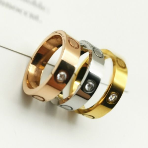 

car23 fashion brand 316l gold plated stainless steel screw cross love finger ring multicolors plating no stone style lovers jewelry, Slivery;golden