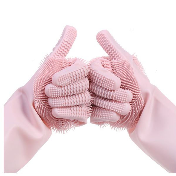 

red and custom rubber waterproof glove blue bathroom kitchen cleaning silicone gloves with brushes 340*160*24 mmoutlet3sdt