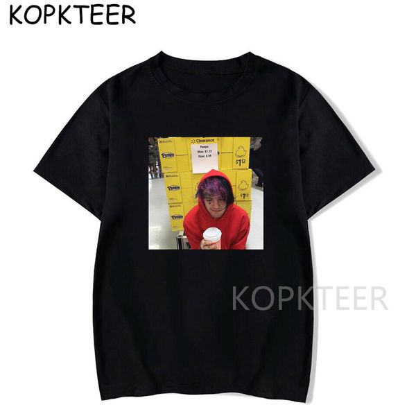 

2020 men's harajuku summer vintage cool lil peep print plus size short sleeve streetwear casual hoodie designers t shirts sweatshirt