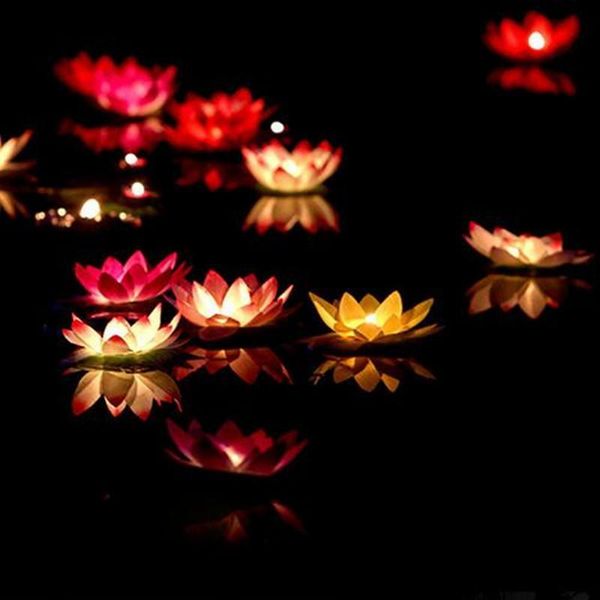 

diy романтический лотоса lflower candleight фонарь вода вода плавающий свеча на день рождения фестиваль декор сторона, желающая свет