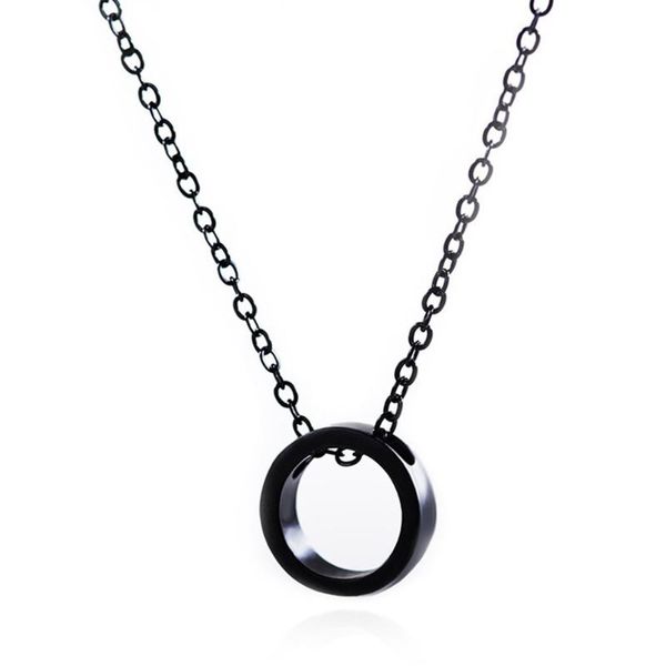 

simple metal circle ring necklace stainless steel jewelry valentine's day gift regalo de san valentin valentijnsgeschenk, Silver