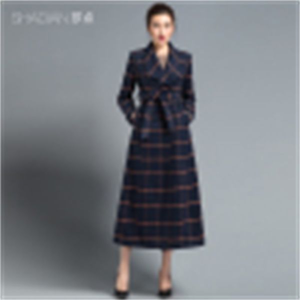 

2021 new mujer invierno long chess winter elegant woman's wool coat fine women's clothing kj100 9lu6, Black;brown