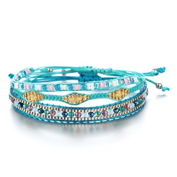 

bohemian crystal beads friendship braided rope bracelets for women charms cotton weave rope chain bracelet men jew bbyvlc, Golden;silver
