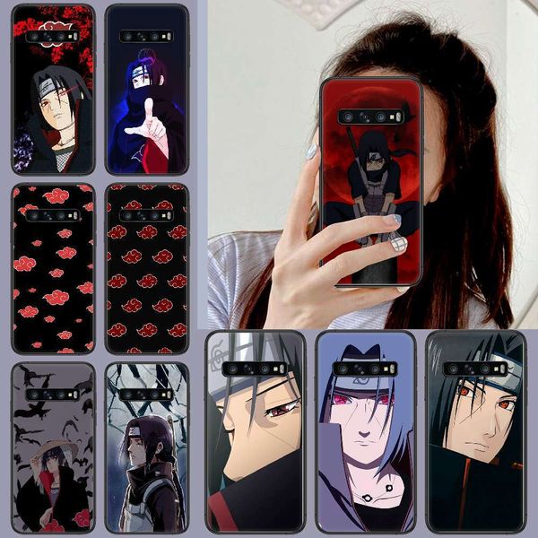 

1dwnaruto uchiha itachi mobile phone shell samsung galaxy s 67 8 9 10 e 20 edge uitra note 8 9 10 with black soft cover