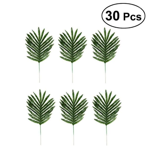 

decorative flowers & wreaths 30pcs simulation plastic artificial plants dark green iron leaves home decor po props garden ornaments (40x20cm
