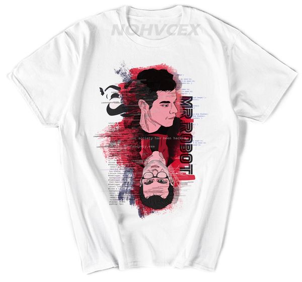 

cartoon print short sleeve t shirt men's fsociety mr robot shirts black short sleeves sport hooded sweatshirt hoodie