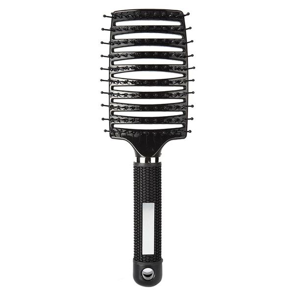 

1pc large curve curly hair brush scalp massage comb curly detangle hair brush salon hairdressing tool hair comb brushes bbyvmy lipper, Silver