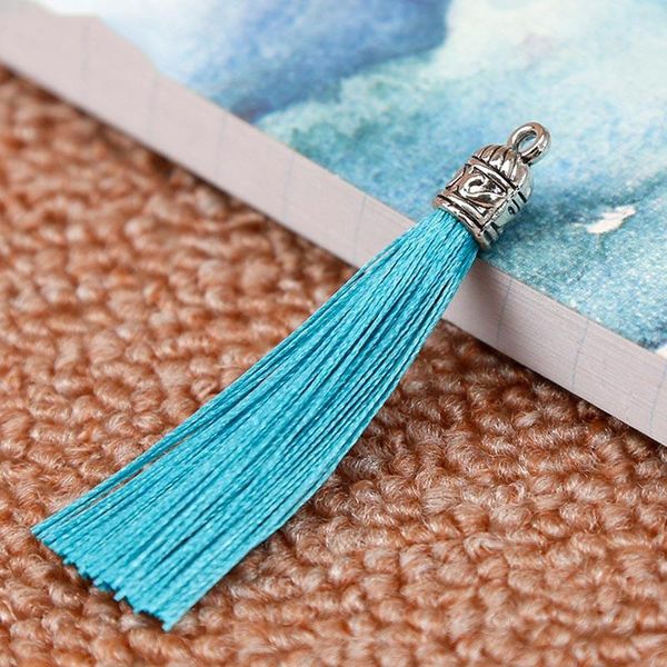 

mibrow 10pcs lot 6cm long silk tassel brush with metal caps for earrings tassel charms pendant fit diy jewelry making material h jlluaw