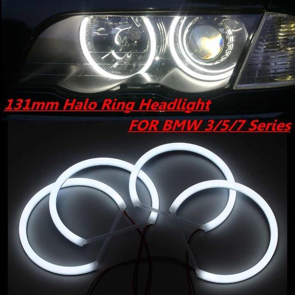 

4x131mm cotton light car angel eyes light white led angel eye halo ring turn signals for e36 e38 e39 e461
