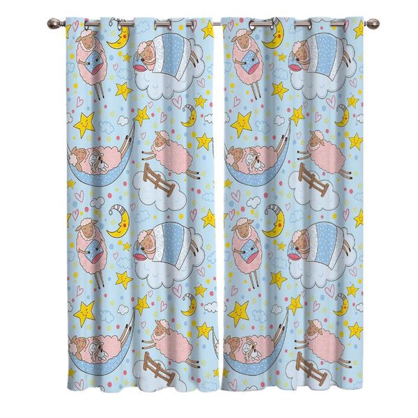 

curtain & drapes cute cartoon sheep home decor window curtains bedroom kitchen panel for living room