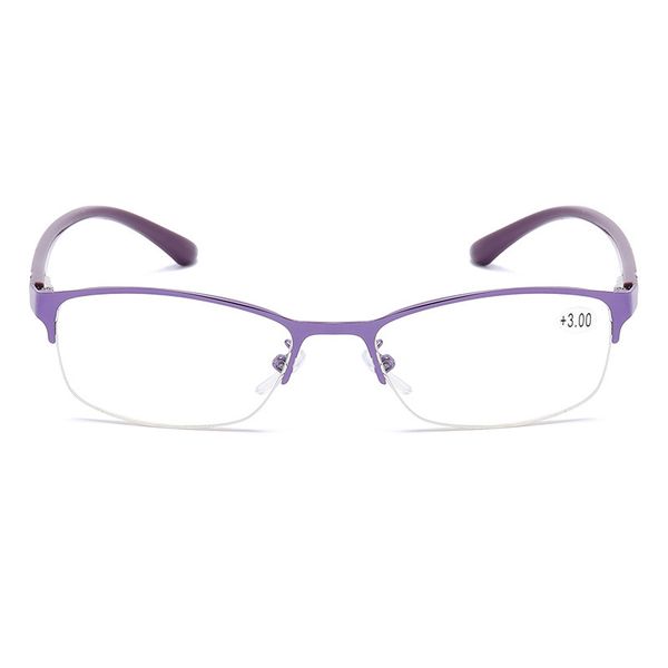 

luxury women reading purple ultralight presbyopic glasses half rim flexible magnifier tr90 female reader +100 ~ +400