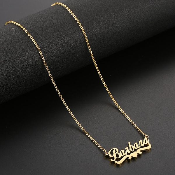 

пользовательские свадебный подвеска skqir имя для пара золотое ожерелье сердца женщин подарочные цепи персонализированные ювелирные изделия, Black