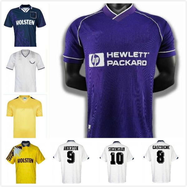 

1991 1993 gascoigne retro soccer jersey 1992 1994 1995 mabbutt ruddock sheringham lineker klinsmann barmby classic football shirt, Black;yellow