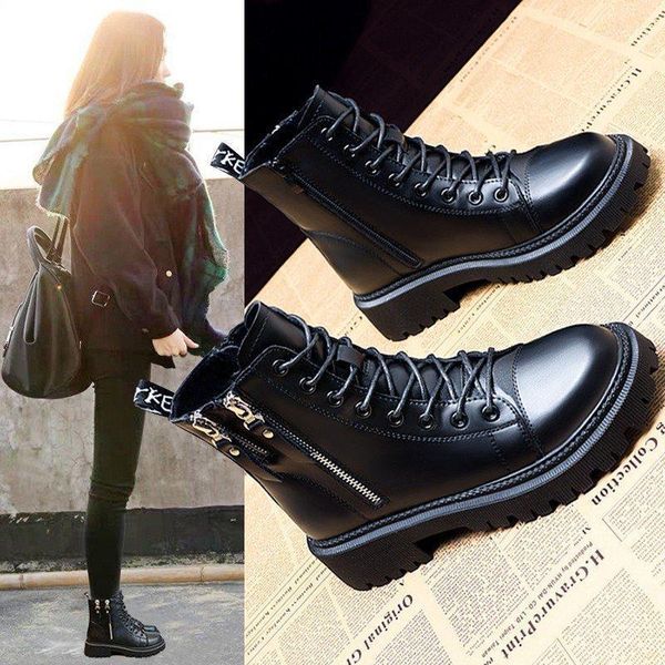 

2021 new style womens genuine leather fashion winter boots increased double zipper style girls boots womens shoes1, Black