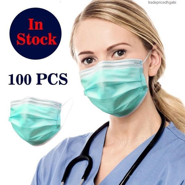 

3 disposable protective stock face layer 100factory in mouth masks green anti-pollen allergy pm2.5 influenza dust-proof