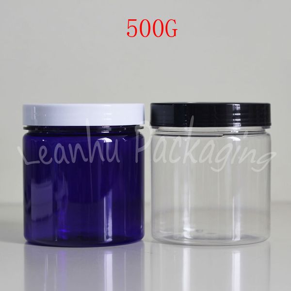 500G plástico creme Jar, Máscara 500CC / Food Packaging latas vazias recipiente cosmético maquiagem Sub-engarrafamento (12 PC / Lot)