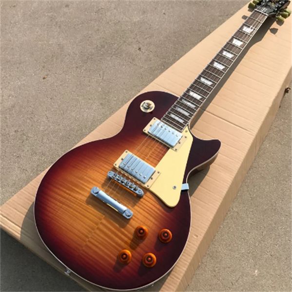 

delivery, tiger maple guitar, electric guitar, rosewood fingerboard color can be customized