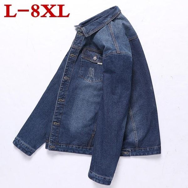 

spring 2021 size new plus autumn men's extra large long sleeve denim jacket 8xl 7xl 6xl 5xl 4xl 3xl, Black;brown