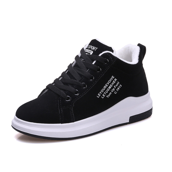 

2020 new shoes female new women's boots winter plus velvet cotton shoes thick-soled warm snow women's boots cotton, Black
