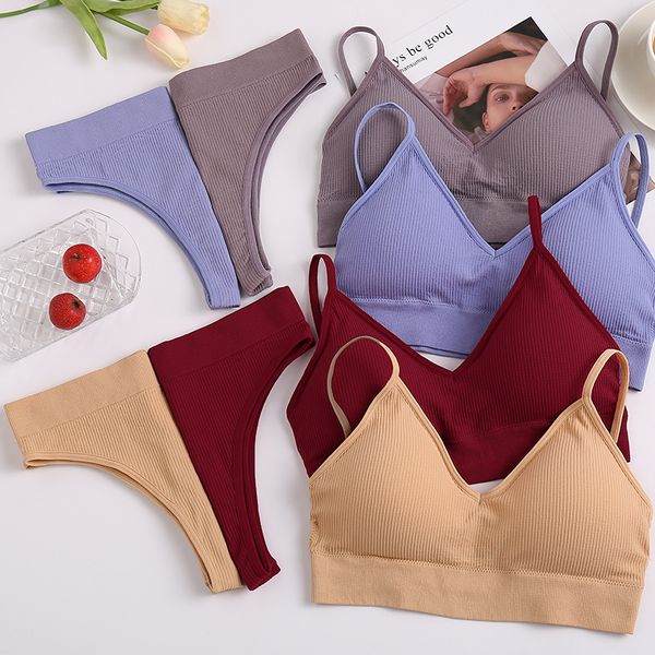 

womens seamless push up bra sets ladies ultrathin underwear backless vest bikini pad bralette lingerie briefs intimates c1114, Red;black