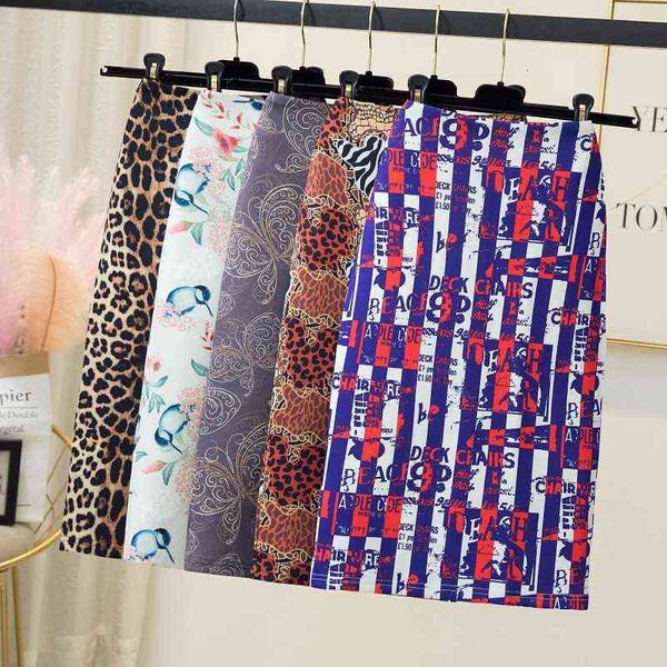 

skirts fashion digital print hip wrap skirt medium length skirt, Black