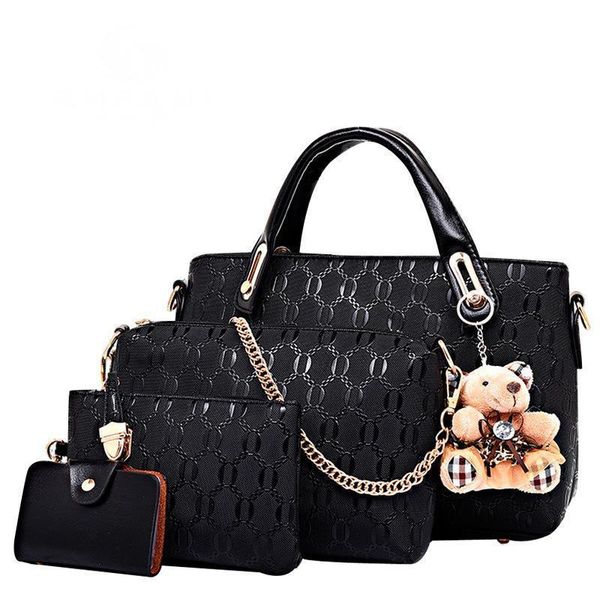 

women's shoulder bag set - black