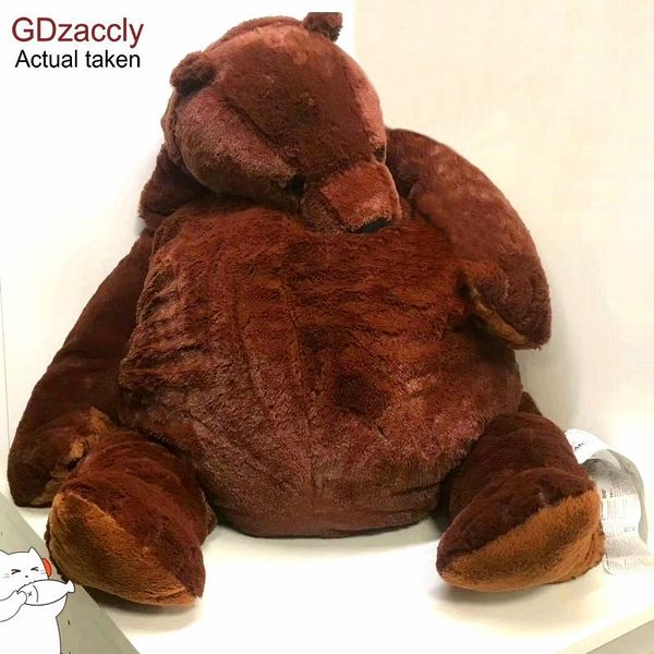 

1m big simulation brown bear plush toy stuffed animal giant mr.boss teddy bear plush doll pillow soft cushion kids birthday gift 1011