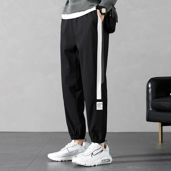 

casual autumn 2020 new fashion capris sports pants men's student leggings, Black