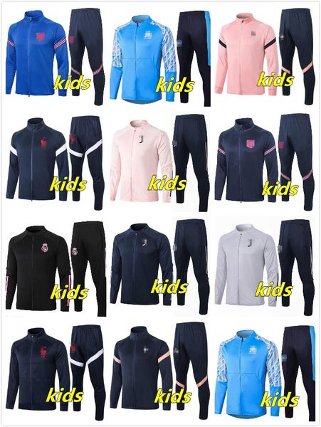 

20 21 kids soccer tracksuit full zip jacket 2020 2021 real madrid kids football training jacket enfant niño survetement chandal jerseys, Black;yellow