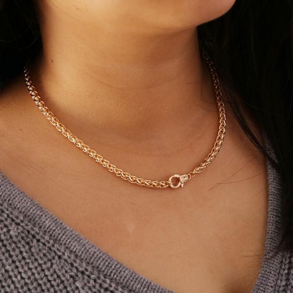

luokey personality simple women choker necklace thick chain punk chunky necklace ladies gothic collares hip hop jewelry, Silver