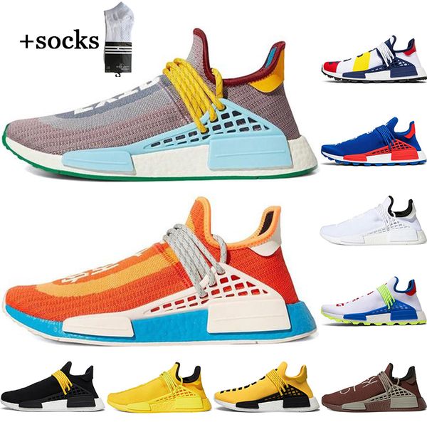 

with socks 2021 human race hu pharrell williams women running shoes white black homecoming purple mens trainer sports sneakers 5-11, White;red