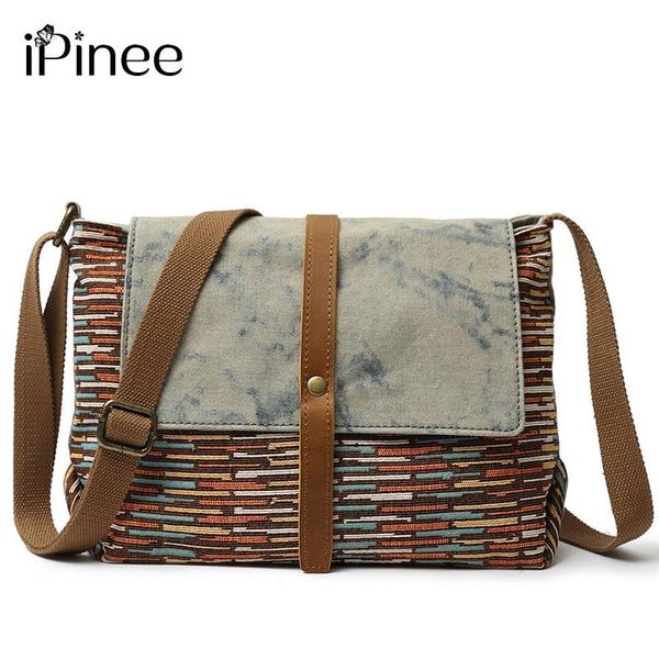 

ipinee women canvas multifunction vintage messenger shoulder bag korean trend simple pack for women office outdoor travelbag