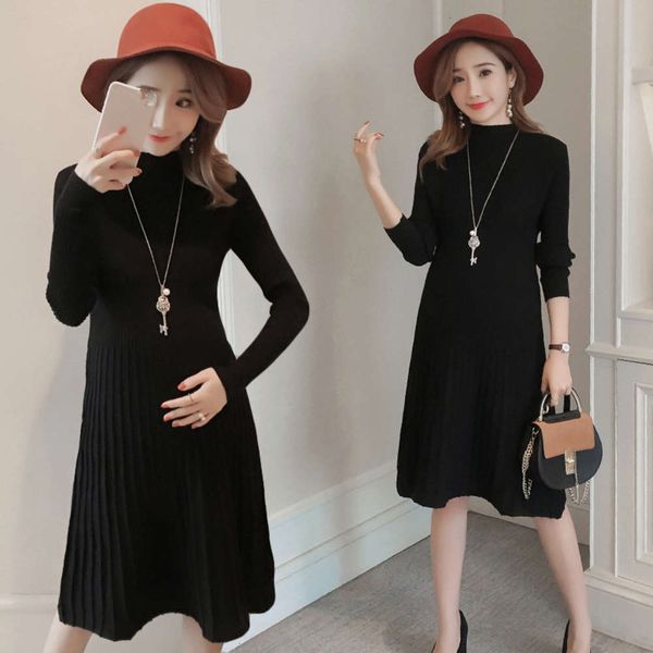 

sweater autumn stretch winter korean materni 2020 slim knit drs chaoma pregnant women's undershirt, White