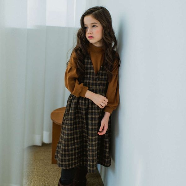 

casual plaid winter loose 2020 hansen women's strap skirt middle school children's drs 6718 f28y, Red;yellow
