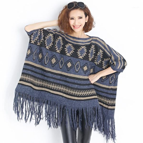 

lady's autumn& winter new arrival large size  tassel bat knitted scarf & sweater1, Black