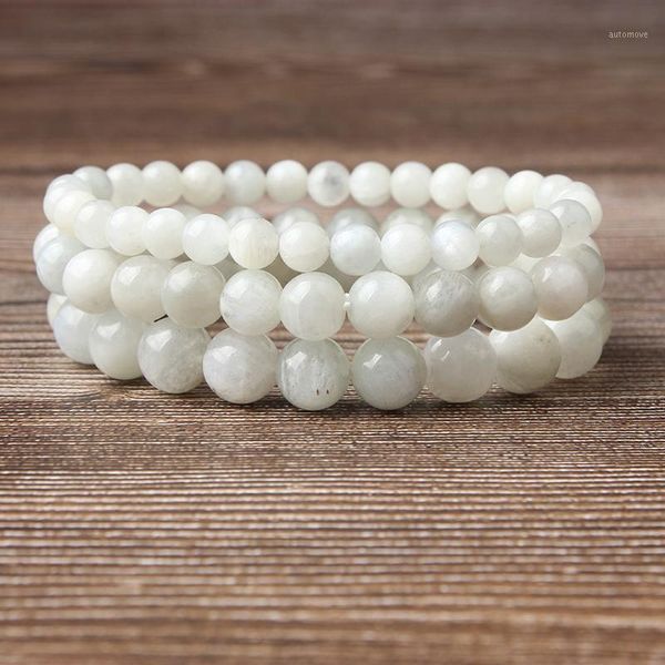 

lingxiang 6/8/10mm crystal gem sunstone moonstone bracelet is suitable for men and women to wear elastic string beaded jewelry1, Black