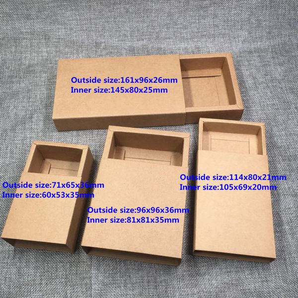 

10pcs 4 размер ящика бумажной коробки kraft craft упаковка для подарков box свадеб событий фавор поставки главная прекрасный мыло ручной раб