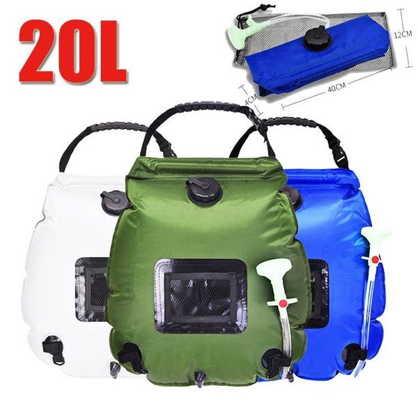

outdoor bags water bag 20l solar shower portable camping heating hiking waterzak with hose for camp dropship1