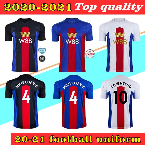 

20 21 crystal soccer jerseys palace townsend 2020 2021 j.ayew milivojevic zaha football shirts meyer mccarthy schlupp, Black;yellow