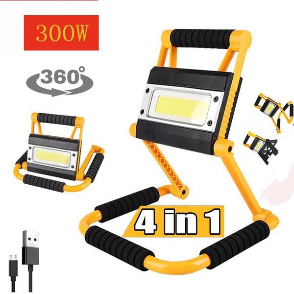 

120w high power led work light usb rechargeable led tactical camping hunting foldable emergency worklamp