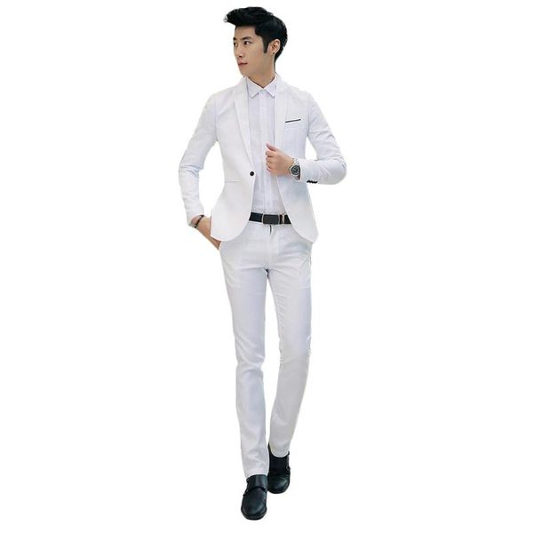 

пальто и pant suit men solid color свадебные смокинги для мужчин slim fit мужские костюмы корейский моды формальное одна кнопка костюмы тонк, Gray